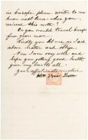 Autograph Letter Signed (in English) - Boston Opium Trader’s Chinese widow - aunt of Mrs. Oliver Wendell Holmes