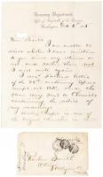Autograph Letter Signed (&ldquo;Harry&rdquo;) - 1865 Japanese heartthrob of Washington on eve of Civil War