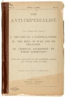 The Anti-Imperialist. Vol. I, No. 2, June 3, 1899 - 1899 The Anti-Imperialist &ndash; &ldquo;Seditious&rdquo; periodical banned by Postmaster General