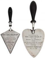 Two sterling silver presentation trowels