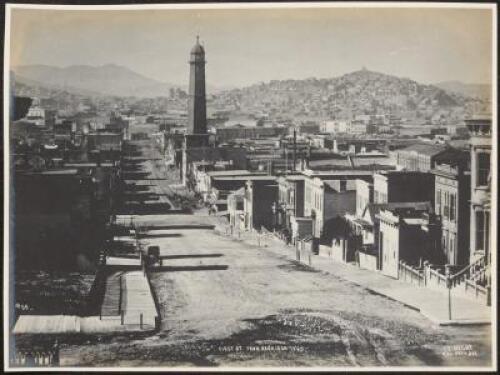 Album with approximately 300 silver copy photographs made by T.E. Hecht of images of San Francisco from the 1850's to the 1890's