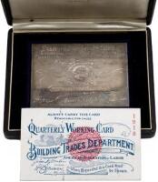 Sterling silver Honorary membership card presented to San Francisco Mayor James Rolph Jr.