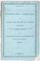 Reply of Washington A. Bartlett, to the testimony taken before the Naval comittee of the Senate; a certified copy whereof was furnished by consent of the said committee. With and appendix of official documents and testimonials referred to