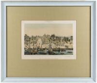 Sacramento in Californien. Des Auswanderers Hoffnung - color lithograph of Sacramento