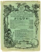 Theatre broadside printed on green linen