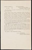 General Orders, No. 109. War Department, Adjutant General's Office - printed war document from President Lincoln, ordering Union Army to employ ex-slaves