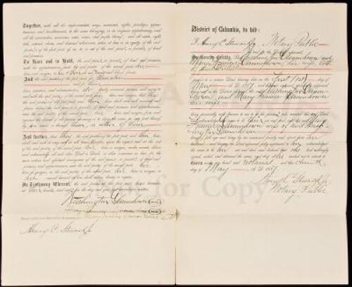 1887 Deed document, signed by James Monroe Trotter - a patriarch of the Boston "Black Elite"