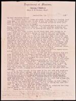 Typed letter with autograph note, signed by the first black woman missionary to Africa