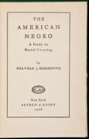 The American Negro, A Study In Racial Crossing - a cornerstone of African-American sociology, inscribed