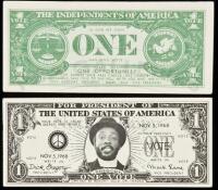 Two Dick Gregory Presidential campaign "dollars"