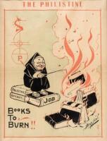 Books to Burn! - color lithograph poster for "The Philistine"