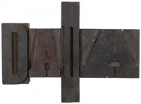 Collection of printing blocks, wood-type, and miscellaneous letterpress printing supplies