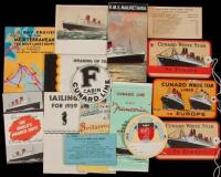 Collection of brochures and ephemera from various Cunard Line ships