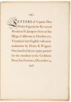 Letters of Captain Don Pedro Fages & the Reverend President Fr. Junipero Serra at San Diego, California, in October 1772