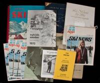 Group of Skiing literature, including instruction