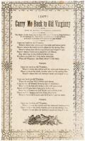Song sheet, Carry Me Back to Old Virginny, Southern racist favorite - written and performed by Blacks