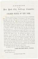 First African-American M.D. mobilizes New York Blacks for voting rights during Lincoln election; only known copy