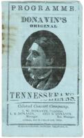 1882 Program, Black singing group, Donavin’s Original Tennesseans