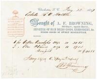 Printed billhead of Charleston dealer in &ldquo;Negro Goods&rdquo; for plantation slaves
