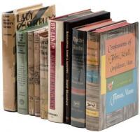 Shelf of modern literature, including Ernest Hemingway