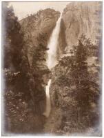 Vintage silver print photograph of Yosemite Falls