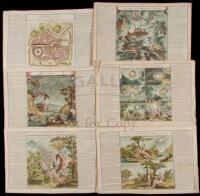 Six plates from Buy de Mornas' Atlas Historique depicting scenes from the Creation, Garden of Eden, etc.