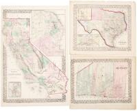 Several hundred hand-colored lithographed maps from Mitchell atlases