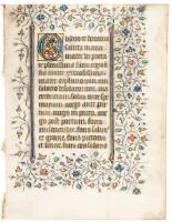 Illuminated Manuscript Leaf, with Decorated Initial