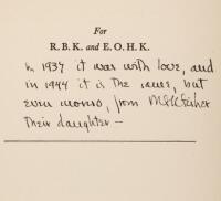 Two works by M.F.K. Fisher - presentation copies inscribed to the author's parents