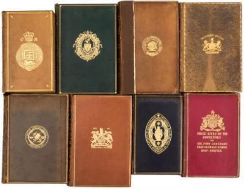 Large collection of 19th century works in leather "Prize" bindings
