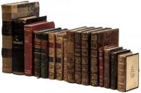 Shelf of Miscellaneous works including old bibles, Charles Dickens, odd volumes, etc