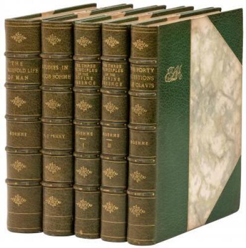 Three works in 4 volumes by Jacob Boehme, plus one about him, limited editions finely bound