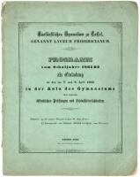 "De Numero Platonis" - pp. 1-32 in Programm vom Schuljahre 1861/62 als Einladung zu den am 7. und 8. April 1862 in der Aula des Gymnasiums statt findenden &ouml;ffentlichen Pr&uuml;fungen und Schlussfeierlichkeiten