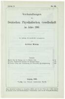 Two papers by Max Planck, in two issues of Verhandlungen der Deutschen Physikalischen Gesellschaft