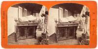 Stereoview of the Yosemite Valley Cosmopolitan Saloon Register, presentation inscription by the saloon keeper, J.C. Smith on the rear