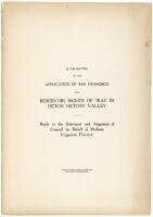 In the Matter of the Application of San Francisco for Reservoir Rights of Way in Hetch Hetchy Valley