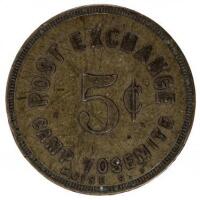 Five cent token from Camp Yosemite, Post Exchange