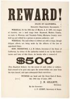 Reward poster for a stage robbery in Yosemite Valley