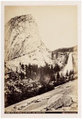 Albumen photograph of the Cap of Liberty and Nevada Falls