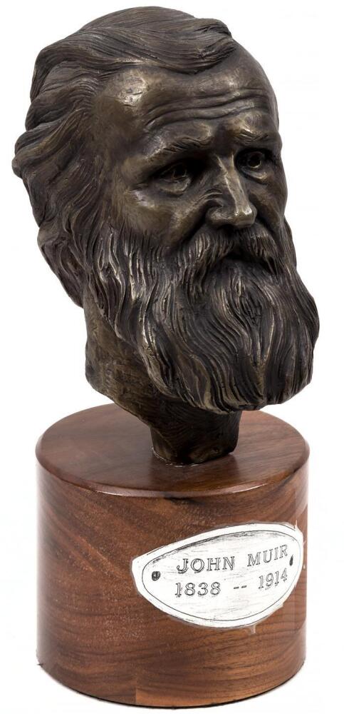 Bronze bust of John Muir by the designer of the 1964 commemorative