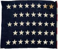 Star portion of 1870-80s American flag, possibly used as US Navy “Union Jack”