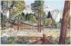 Yosemite Lodge - Two watercolor conceptual architectural renderings