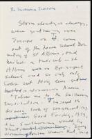 WITHDRAWN Autograph Manuscript for his novel The Smithsonian Institution