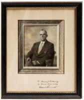 Framed photograph of a portrait of Clifford Roberts, inscribed to Frank J. Sulloway