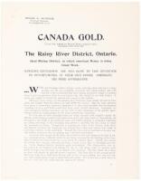 Canada Gold. The Rainy River District, Ontario.