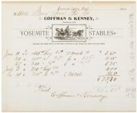 Billhead for Yosemite Stables, Coffman & Kenney, Proprietors