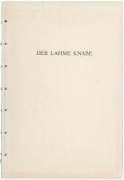 Der Lahme Knabe: Eine Erinnerung aus der Kindheit. [The Lame Boy: A Childhood Memory]