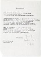 Skizzenblatt - Typed Poem, signed by Hesse