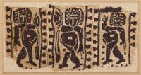 Fragments of an Coptic textile with woven depictions of a human figure