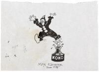 -WITHDRAWN -Original ink drawing of Koko the Clown, signed by Max Fleischer
